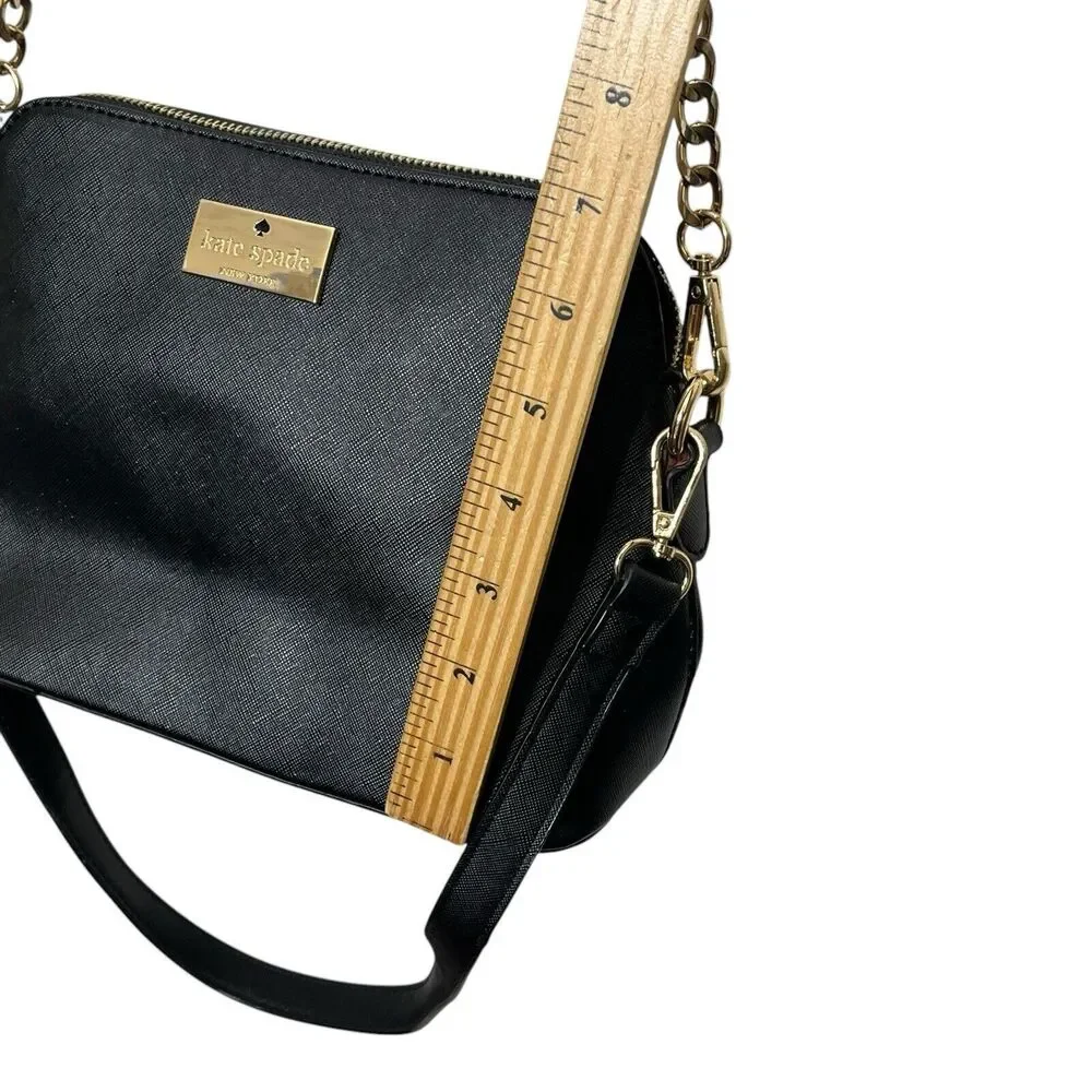 Kate Spade Crossbody Bag Black Saffiano‎ Leather Adjustable Strap Structured